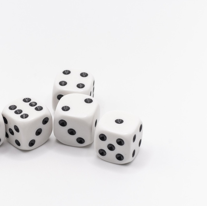 board game dice money confetti